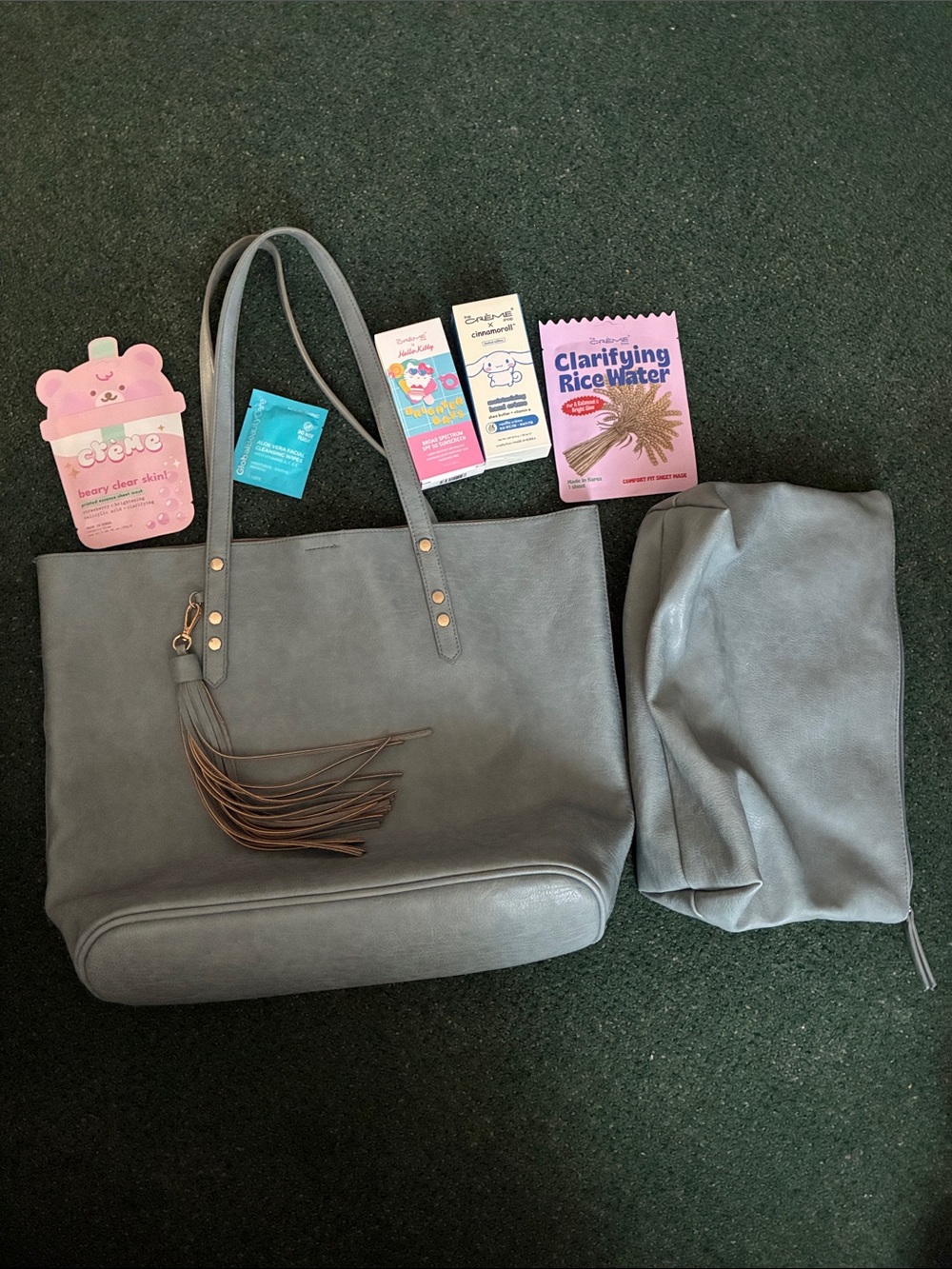Miztique Faux Leather Tassel, Tote Bag & Pouch 8 pc Bundle